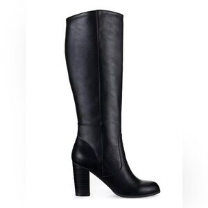 Black Knee High Leather Boots